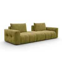 SOFA VERONA 4-Sitzer, Khaki - Schwarz/Grün, Holz/Textil (282/83/110cm) - Courtois Laville
