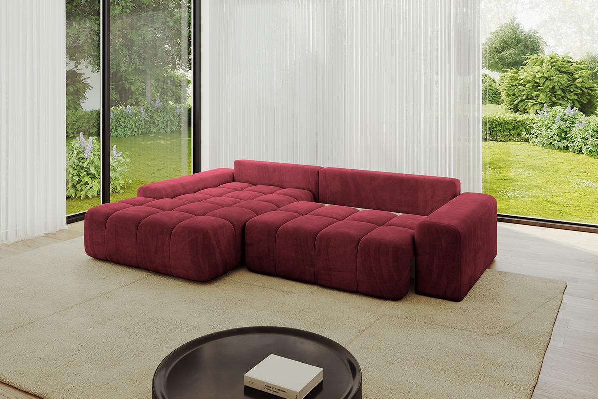 ECKSOFA Ottomane Links ENSI-L - 267x164x69 cm Bordeaux - Bordeaux, Holzwerkstoff/Kunststoff (267/164cm) - ALTDECOR