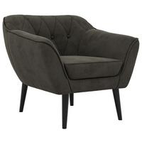 SESSEL PIRS - Dunkelgrau Velvet - Schwarze Beine - Dunkelgrau/Schwarz, Holzwerkstoff/Textil (80/75/74cm) - MKS