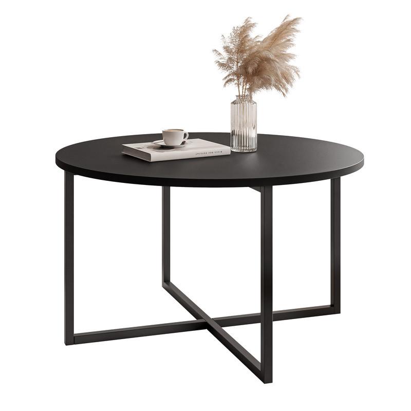 COUCHTISCH BESARO 75/47 cm runden, Schwarz - Schwarz, Metall (75/75/47cm) - Idohome