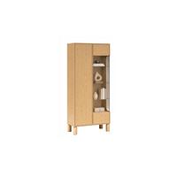 VITRINE LINDEN 89/40,6/197 cm mit Glastür ohne LED Eiche Bookmatch - Eichefarben, Eichenholz/Holzwerkstoff (89/197/40.6cm) - Lookway
