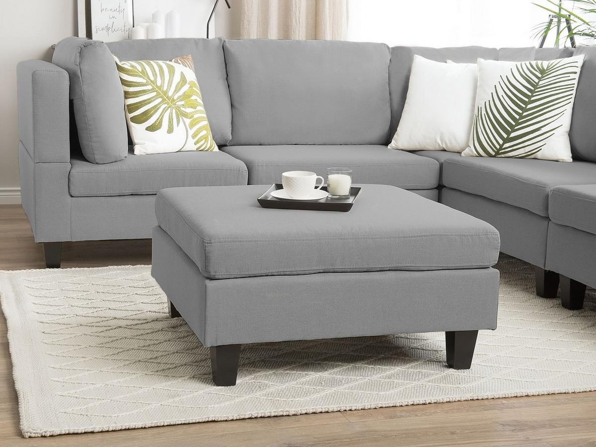 OTTOMANE Fevik 76/76/39 cm - Grau, Kunststoff/Textil (76/39/76cm) - Beliani