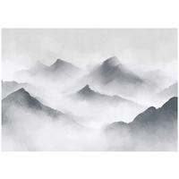 FOTOTAPETE Gebirge Nebel Grau 250x175 cm - Multicolor, Papier (250/175cm) - Wallarena