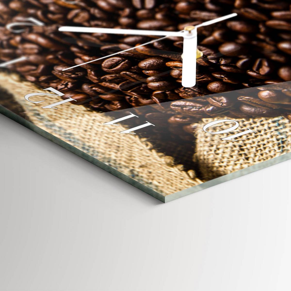 WANDUHR aus Glas 60x30 cm - Kaffee - Braun, Glas (60/30/0.4cm) - TULUP