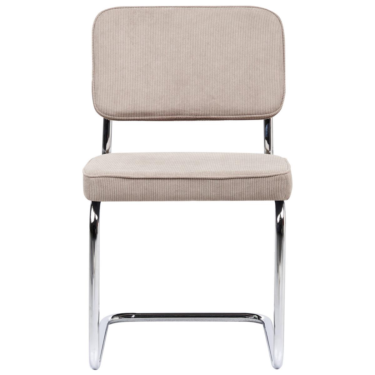 ESSZIMMERSTUHL 2er-Set Taupe Irwin - Taupe/Silberfarben, Textil (50/85/53cm) - Beliani