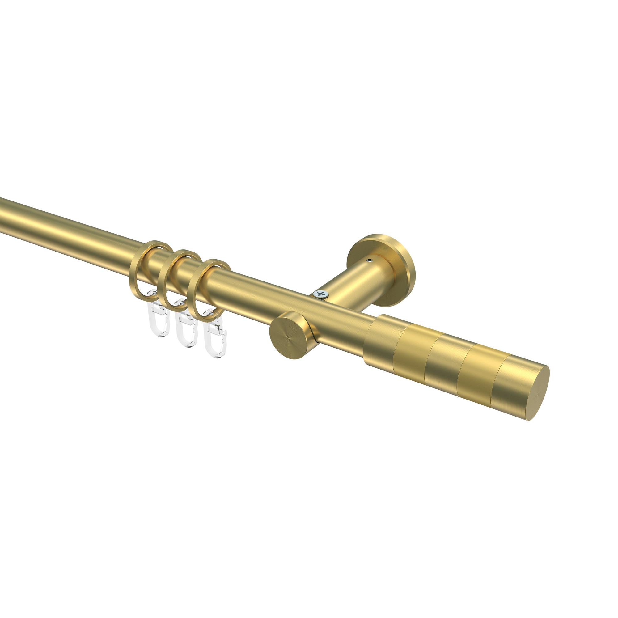 GARDINENSTANGE Platon Mavell 400 cm (geteilt in 2 x 200 cm), 1-läufig, 20 mm Ø Messing-Optik - Messingfarben/Goldfarben, Metall (400cm) - INTERDECO