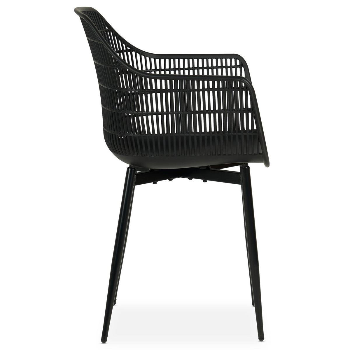 GARTENSTÜHLE MARGHERITA 4er-Set schwarz - Schwarz, Textil (60/86/52cm) - IDIMEX