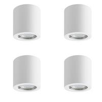 DECKENLEUCHTE Mansfield (4er-Set) 7.5/7/7 cm - Weiß, Naturmaterialien (7/7.5/7cm) - Nettlife