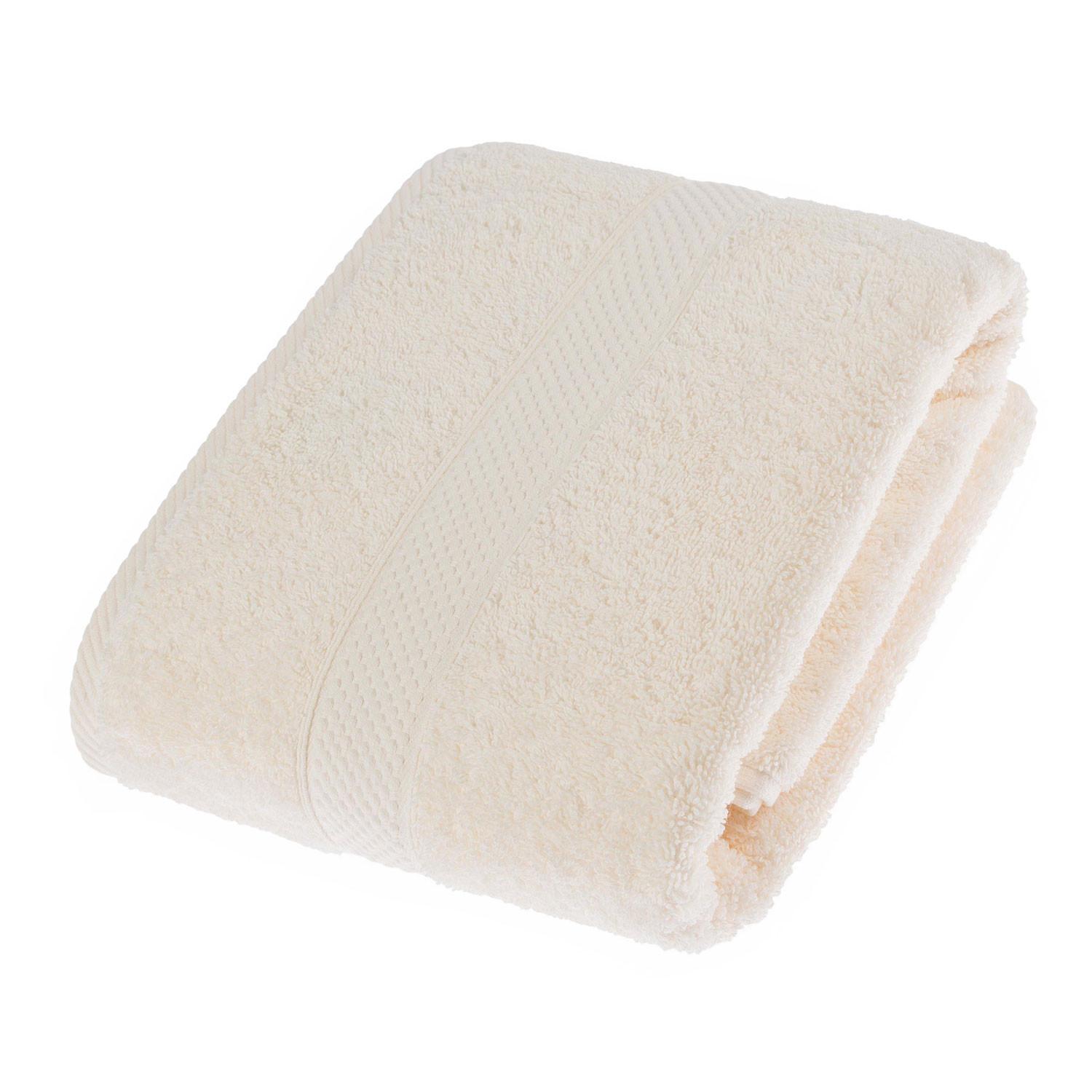 DUSCHTUCH Essential creme 70/130 cm - Creme, Textil (70/130cm) - Homescapes