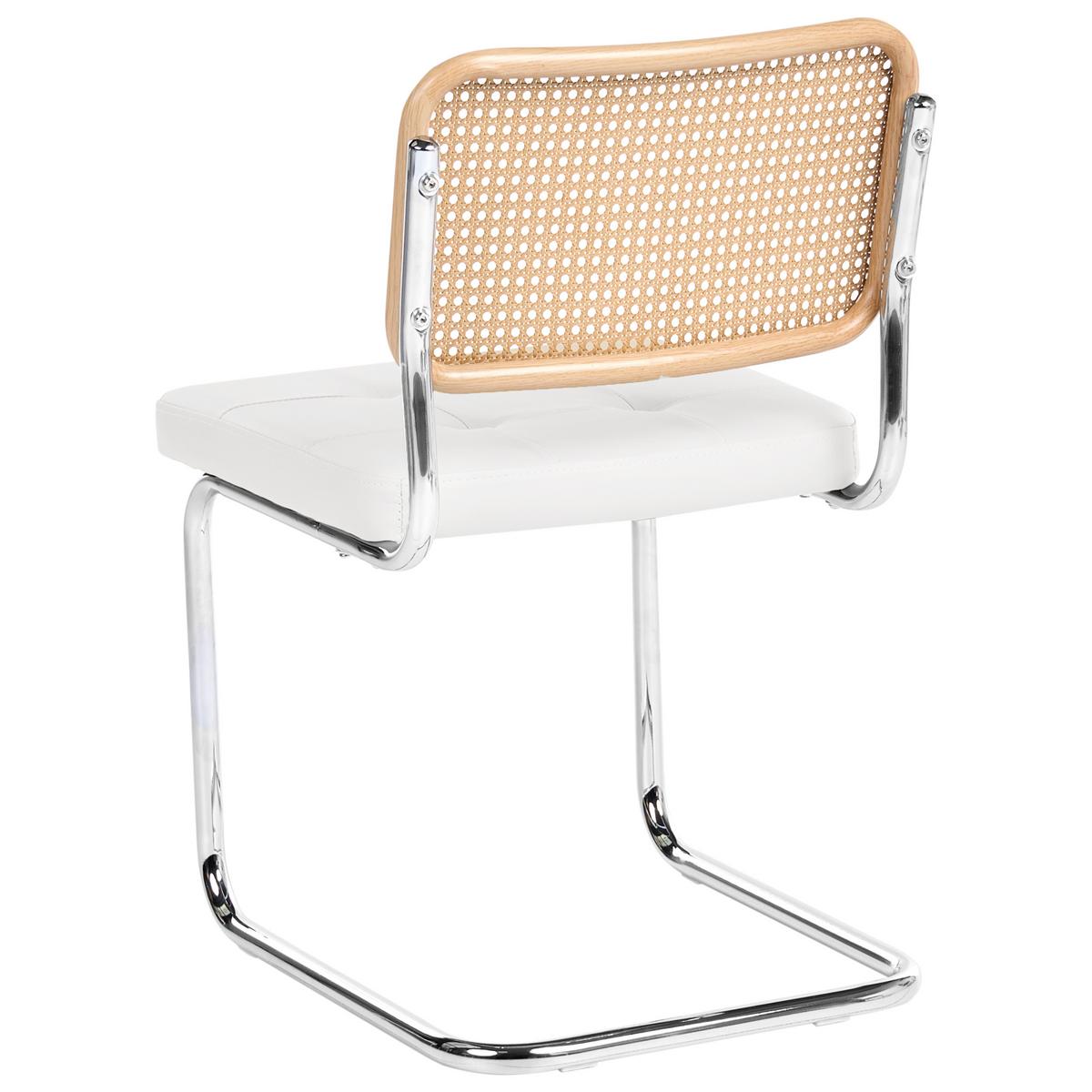ESSZIMMERSTUHL 2er-Set Kunstleder Weiß Ethete - Hellbraun, Kunststoff (49/83/54cm) - Beliani