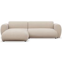ECKSOFA Emia Creme links - Creme/Schwarz, Kunststoff/Textil (262/156cm) - Selsey