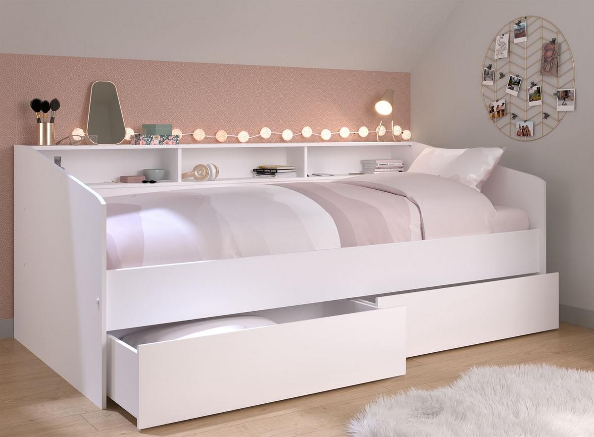 STAURAUMBETT Parisot Sleep 1-tlg. Holznachbildung Weiß/Eiche - Eichefarben/Weiß, Kunststoff - 58aufmkessel