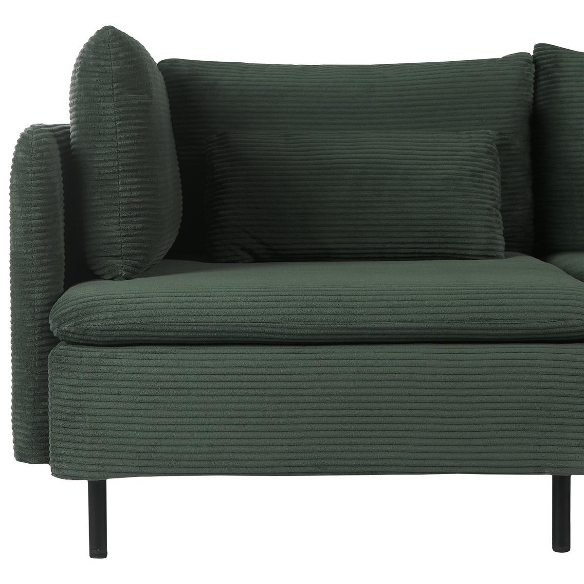MODULSOFA 2-Sitzer Dunkelgrün Cord Egeris - Grün, Textil (172/80/94cm) - Beliani