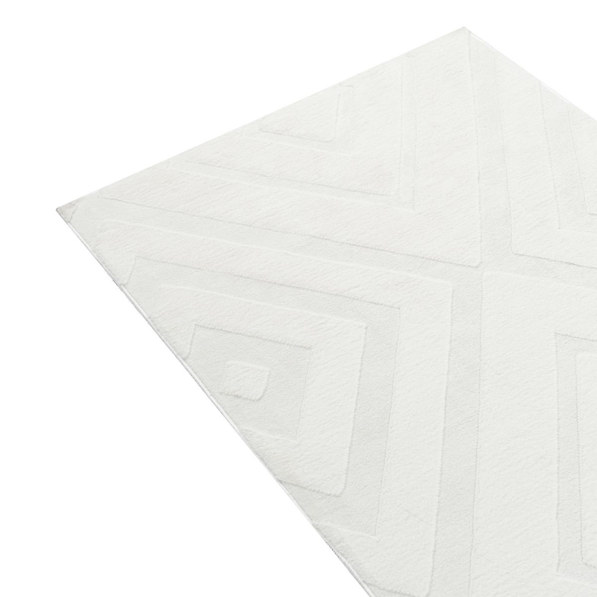 TEPPICH Cremeweiß 80/300 cm Borah - Creme/Weiß, Textil (80/300cm) - Beliani