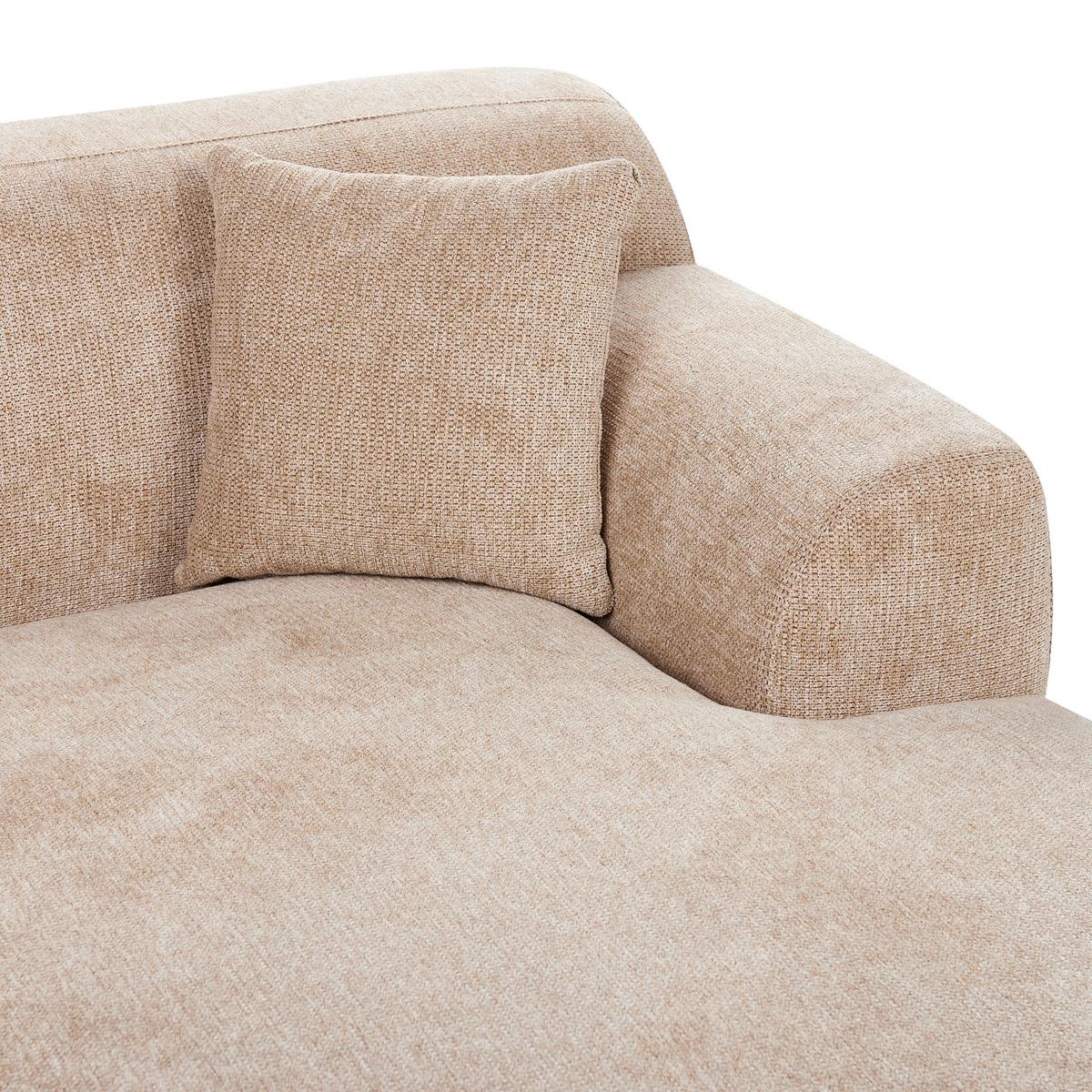 ECKSOFA 3-Sitzer Stoff Beige linksseitig Holt - Beige, Textil (241/159cm) - Beliani