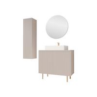 BADMÖBEL-SET Nubia II - Kaschmir/Goldfarben, Holzwerkstoff/Metall (87/79/45cm) - MIRJAN24