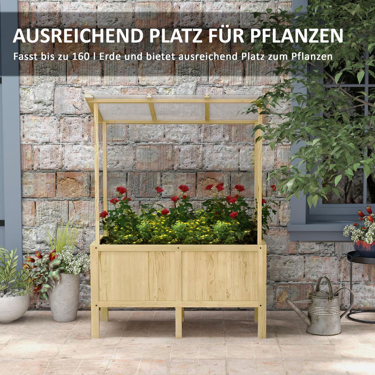 HOCHBEET, Naturholz, Tannenholz - Naturfarben, Holz (60/152/110cm) - Outsunny