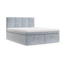 BOXBETT Tessa 140/200 cm Hellgrau im Paros Stoff - Hellgrau/Schwarz, Holz/Holzwerkstoff (140/200cm) - AltaBeds
