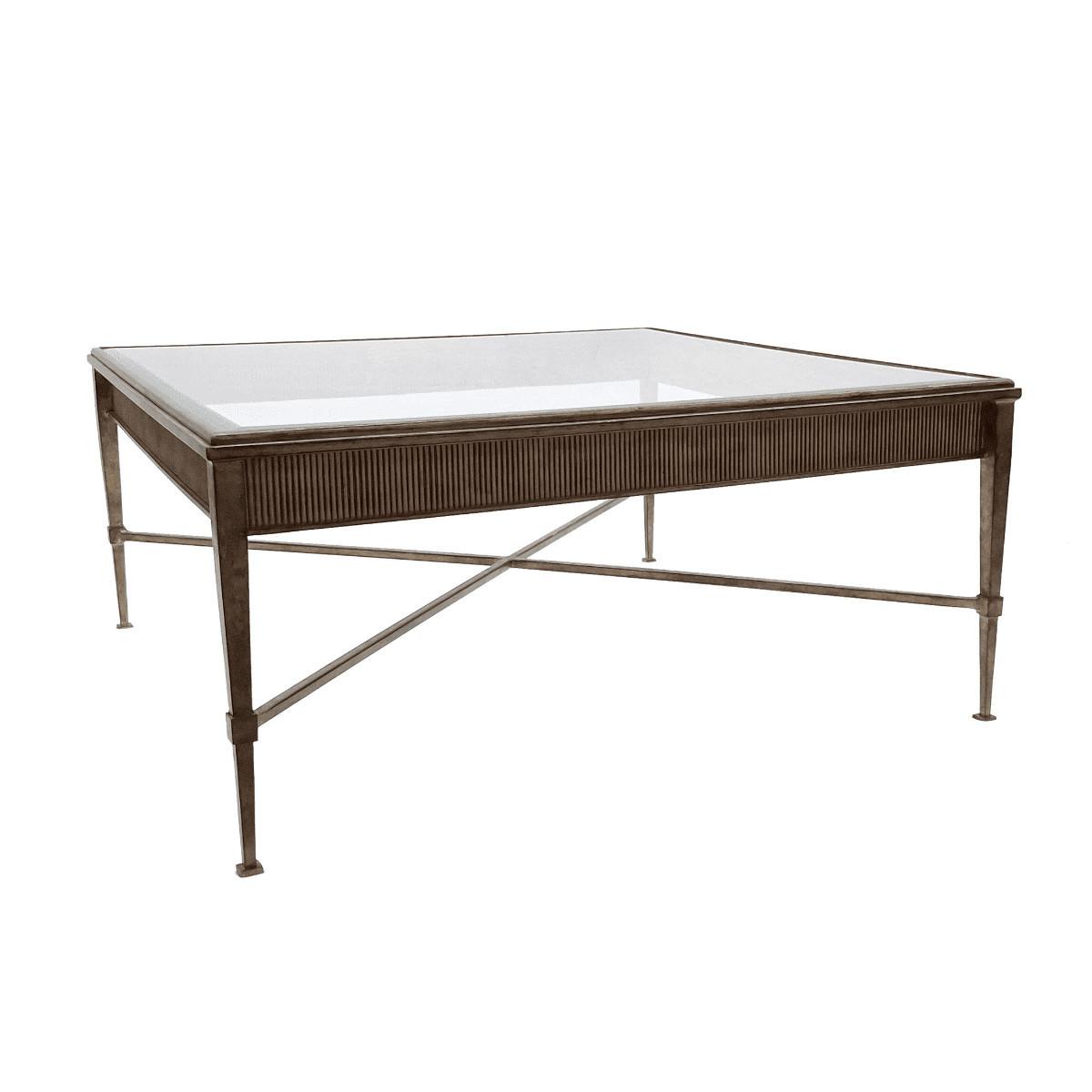 COUCHTISCH mit profiliertem Zierband L88,5 cm - ANTOINETTE - Goldfarben, Metall (88.5/88.5/41cm) - Signature