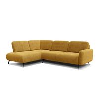 ECKSOFA FEBE 5-Sitzer links, dunkelgelb - Gelb/Schwarz, Holz/Textil (271/190cm) - Wozimo