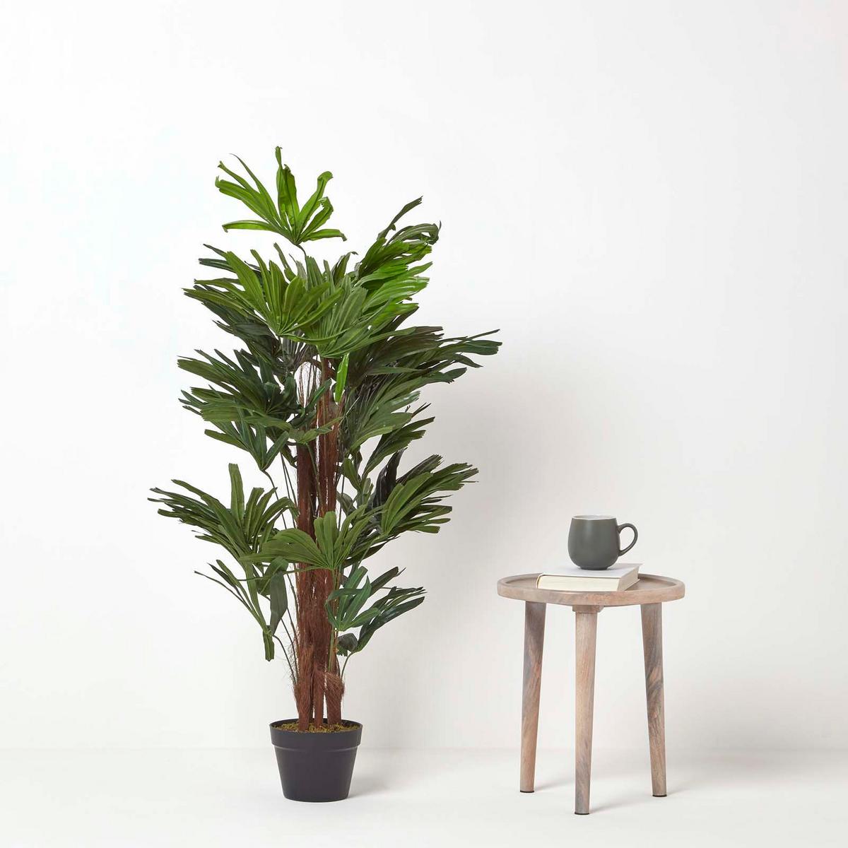 KUNSTPALME Rhapis, 120 cm - Grün, Kunststoff (120cm) - Homescapes