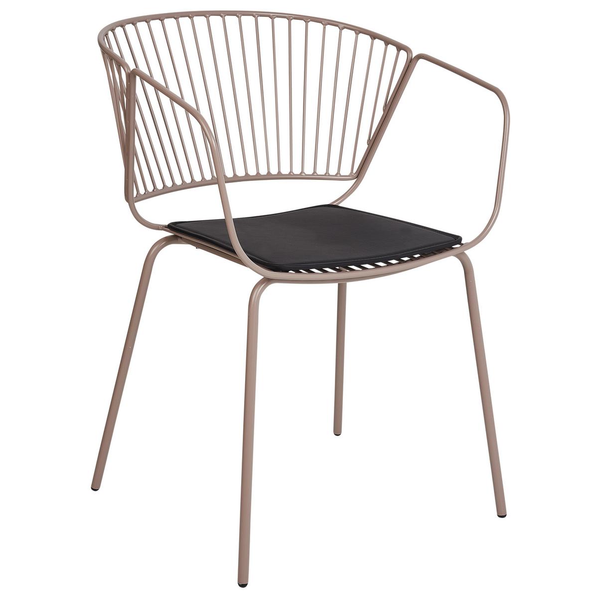 METALLSTUHL 2er-Set Beige Rigby - Beige/Schwarz, Metall (54/77/49cm) - Beliani