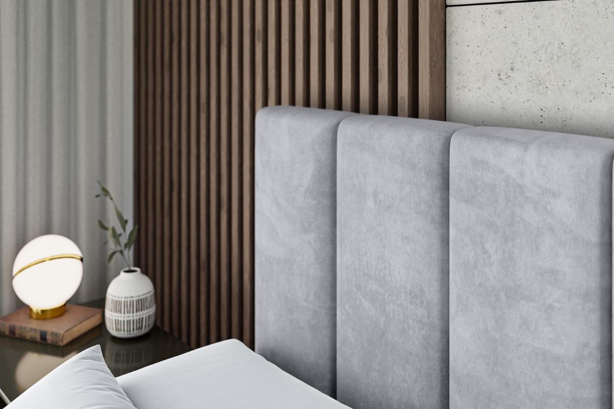 BOXSPRINGBETT BOXI1-Z KING - 140x200 - H3/H4 - Hellgrau - Hellgrau, Holzwerkstoff (140/200cm) - ALTDECOR