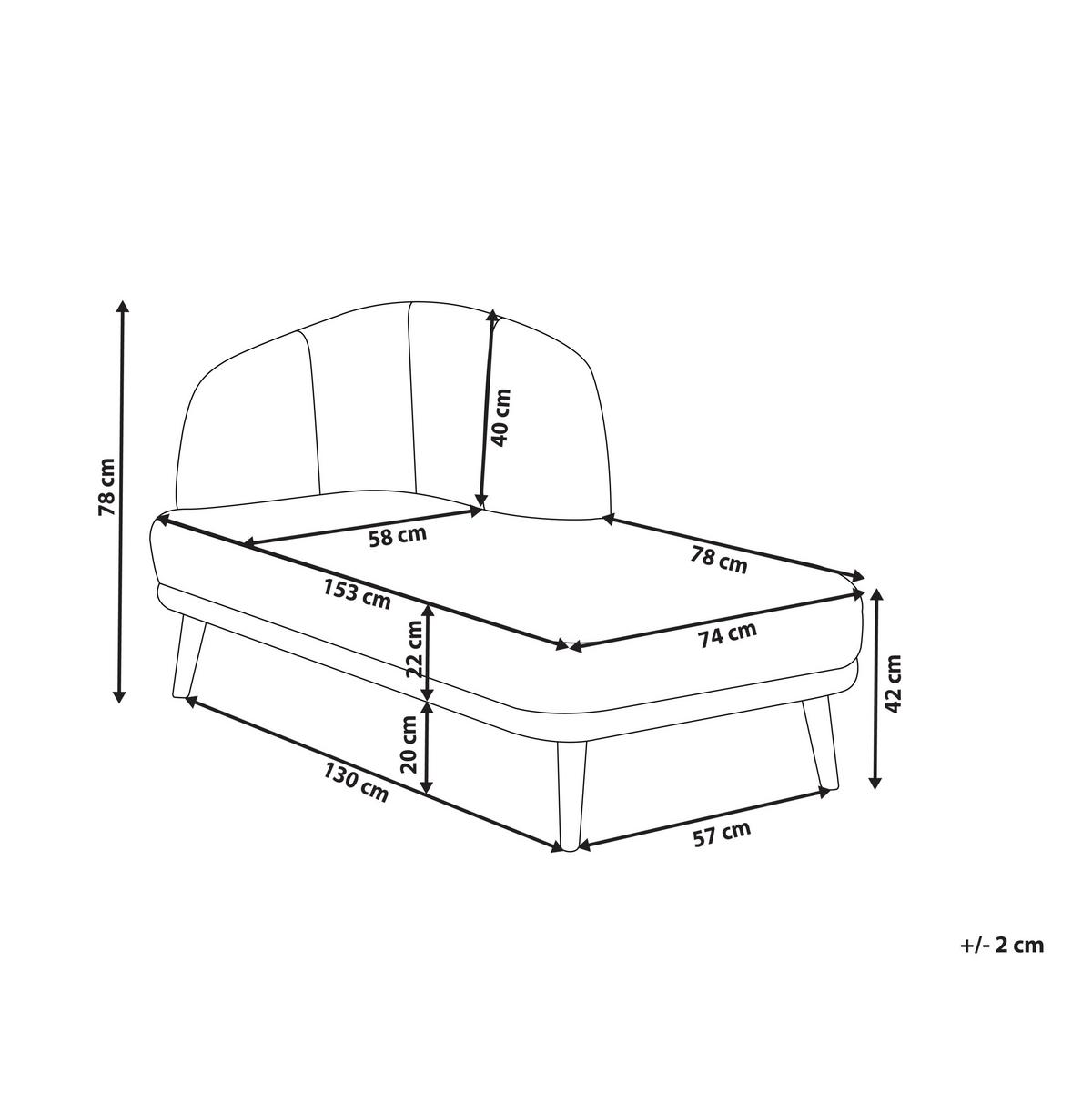CHAISELONGUE-LINKSSEITIGE Stoff Goldbraun Tanlay - Goldfarben/Braun, Textil (74/78/153cm) - Beliani