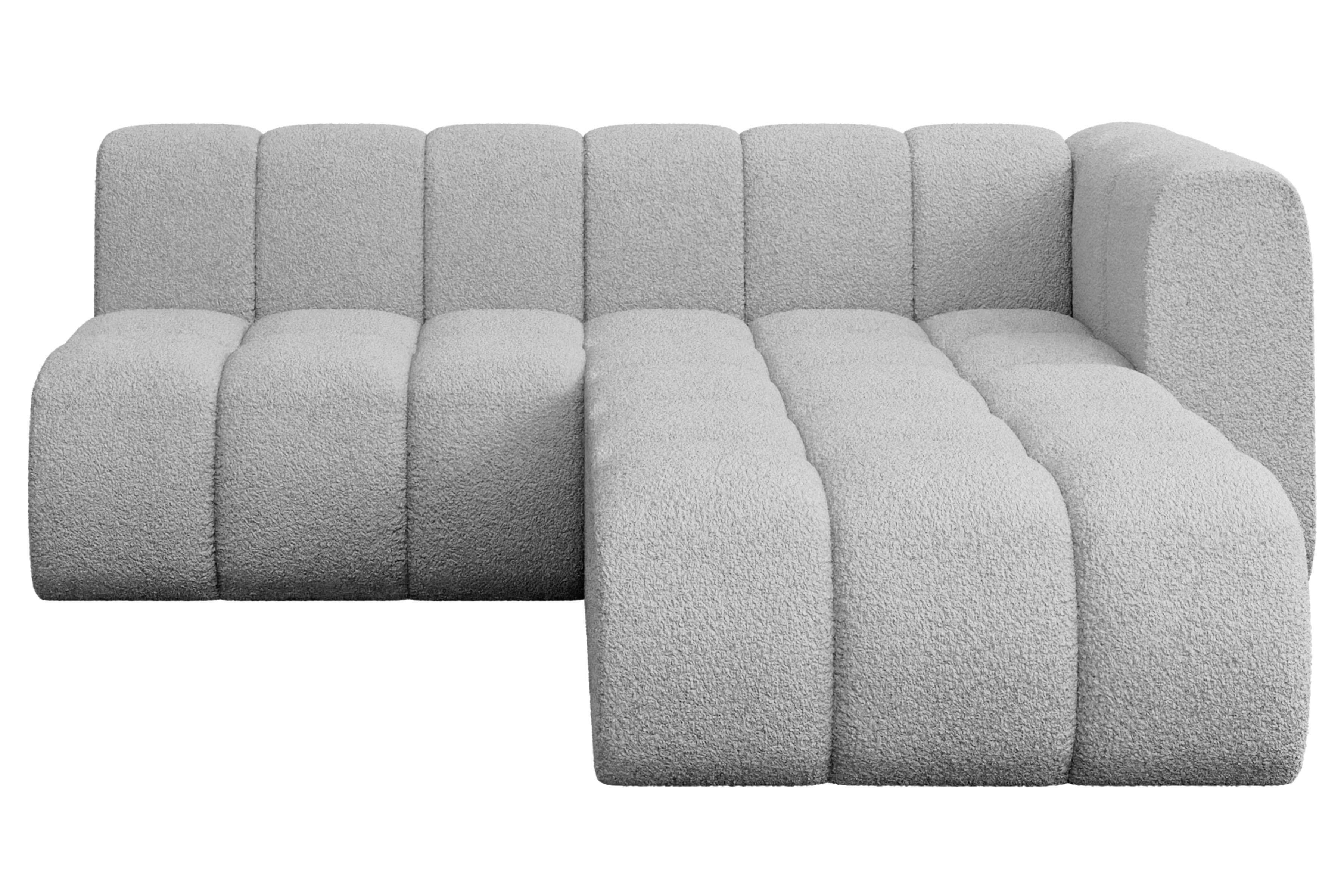 ECKSOFA modulares Sofa Darnel-L1 - 205x177x70 cm Hellgrau - Hellgrau, Holzwerkstoff/Textil (205/177cm) - ALTDECOR