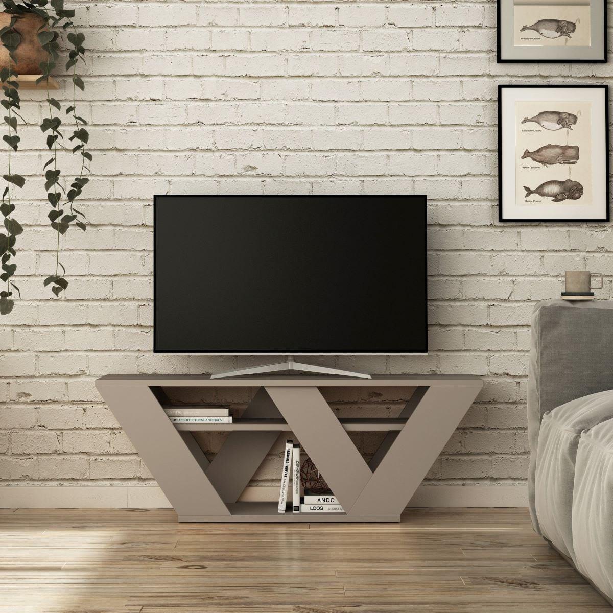 TV-MÖBEL 3 Regale L110 cm - Pipralla - Taupe, Holzwerkstoff (30/40/12cm) - Calicosy
