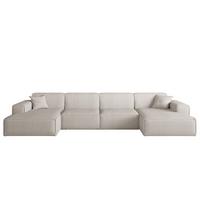WOHNLANDSCHAFT Celes Premium In Scala - Beige, Holzwerkstoff/Textil (379/73/165cm) - Fun Möbel