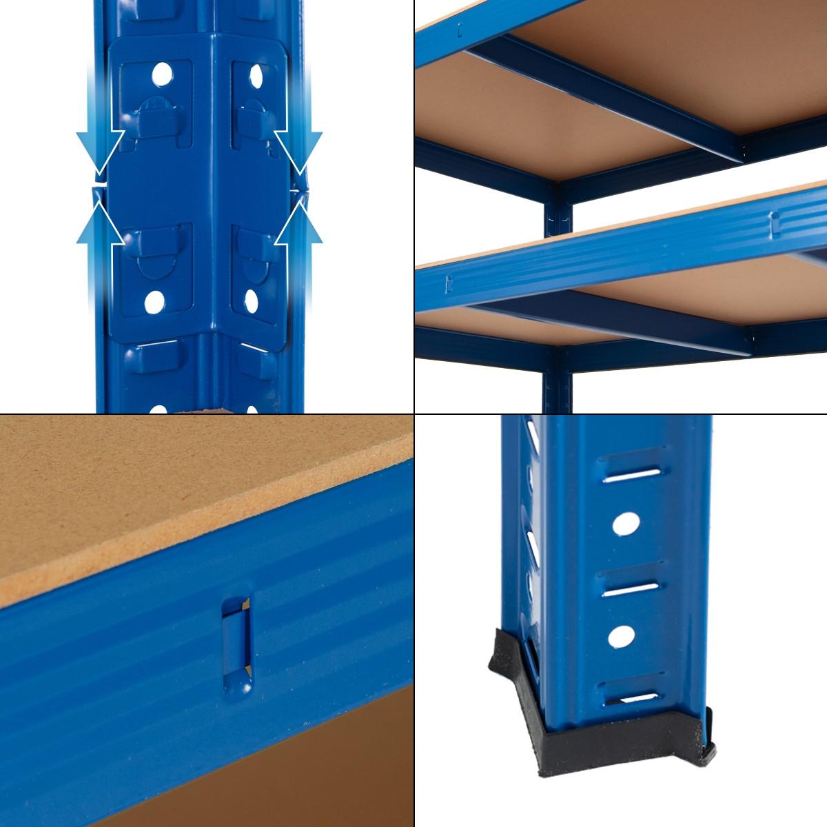 LAGERREGAL 2er Set - Blau, Metall (60/200/100cm) - ECD-Germany