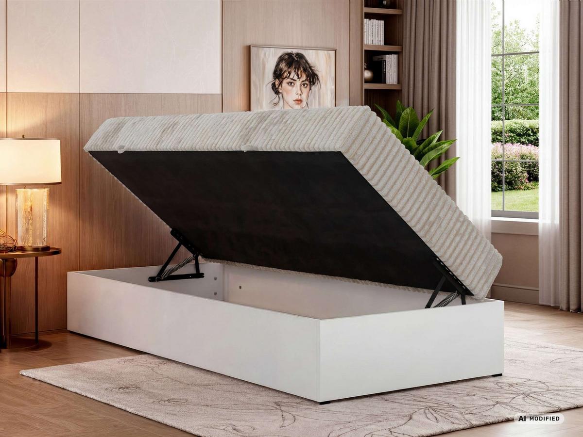 BOXBETT TRAVIT ZERO 90 90/200 - Beige Cord - Topper Visco - H4 - Beige/Schwarz, Kunststoff/Textil (90/200cm) - MKS