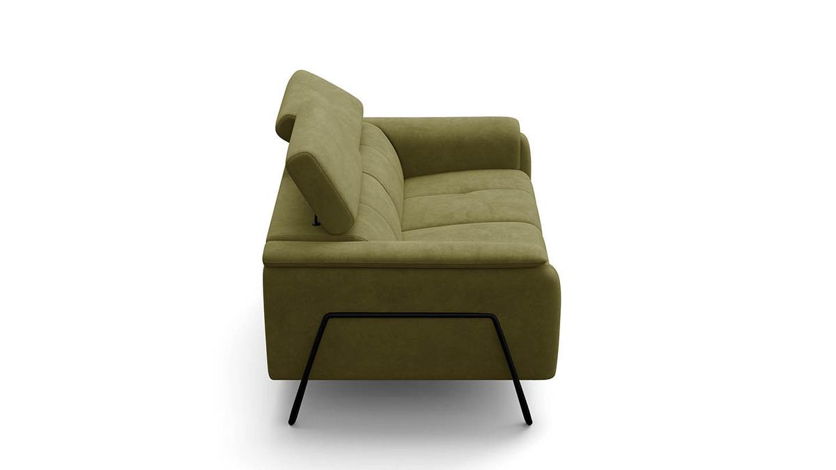 SOFA RODEN 2-Sitzer, olive, Veloursstoff - Grün, Holz/Textil (152/82/103cm) - Wozimo