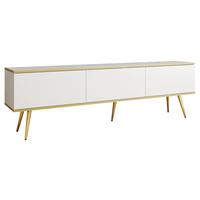 TV-LOWBOARD Oro I mit Füße - Goldfarben/Weiß, Holzwerkstoff/Metall (175/53/32cm) - MIRJAN24
