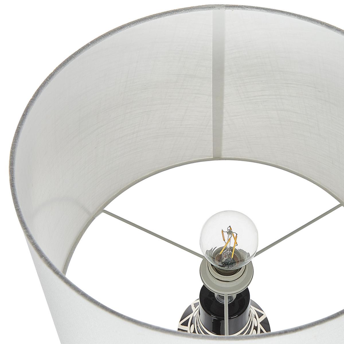 TISCHLAMPE Shebelle 38/38/68 cm - Schwarz, Keramik (38/38/68cm) - Beliani