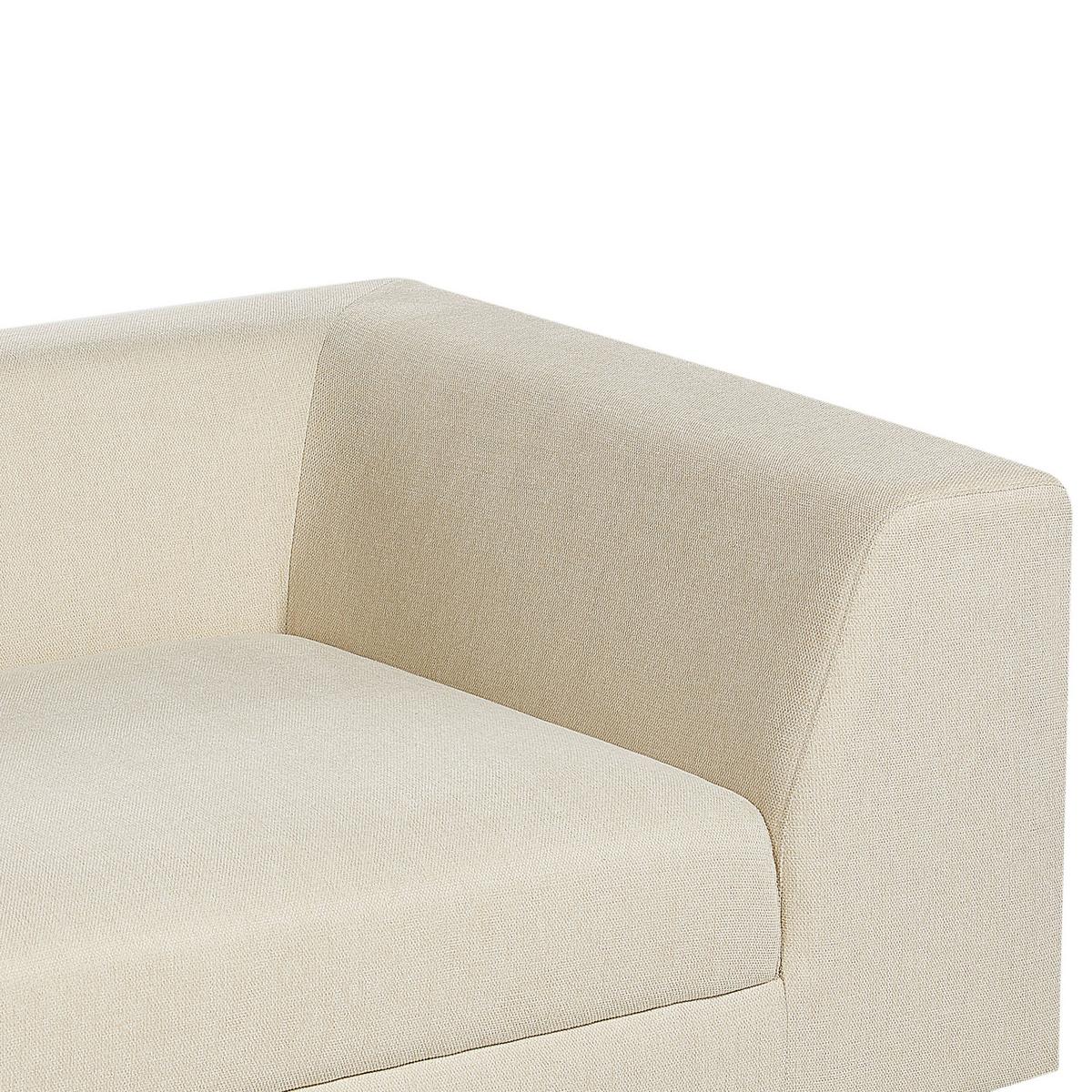 3-SITZER-SOFA sandbeige mit Kissen Lermon - Beige, Textil (260/59/100cm) - Beliani