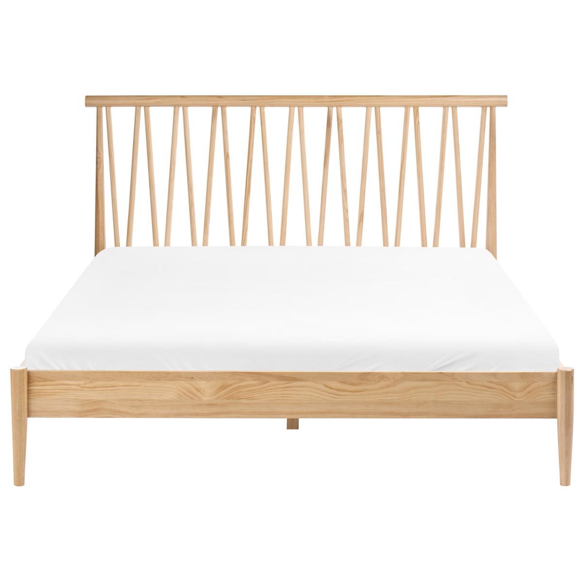 BETT mit Lattenrost 160/200 Kiefernholz Hellbraun Urdos - Hellbraun, Holz (160/200cm) - Beliani