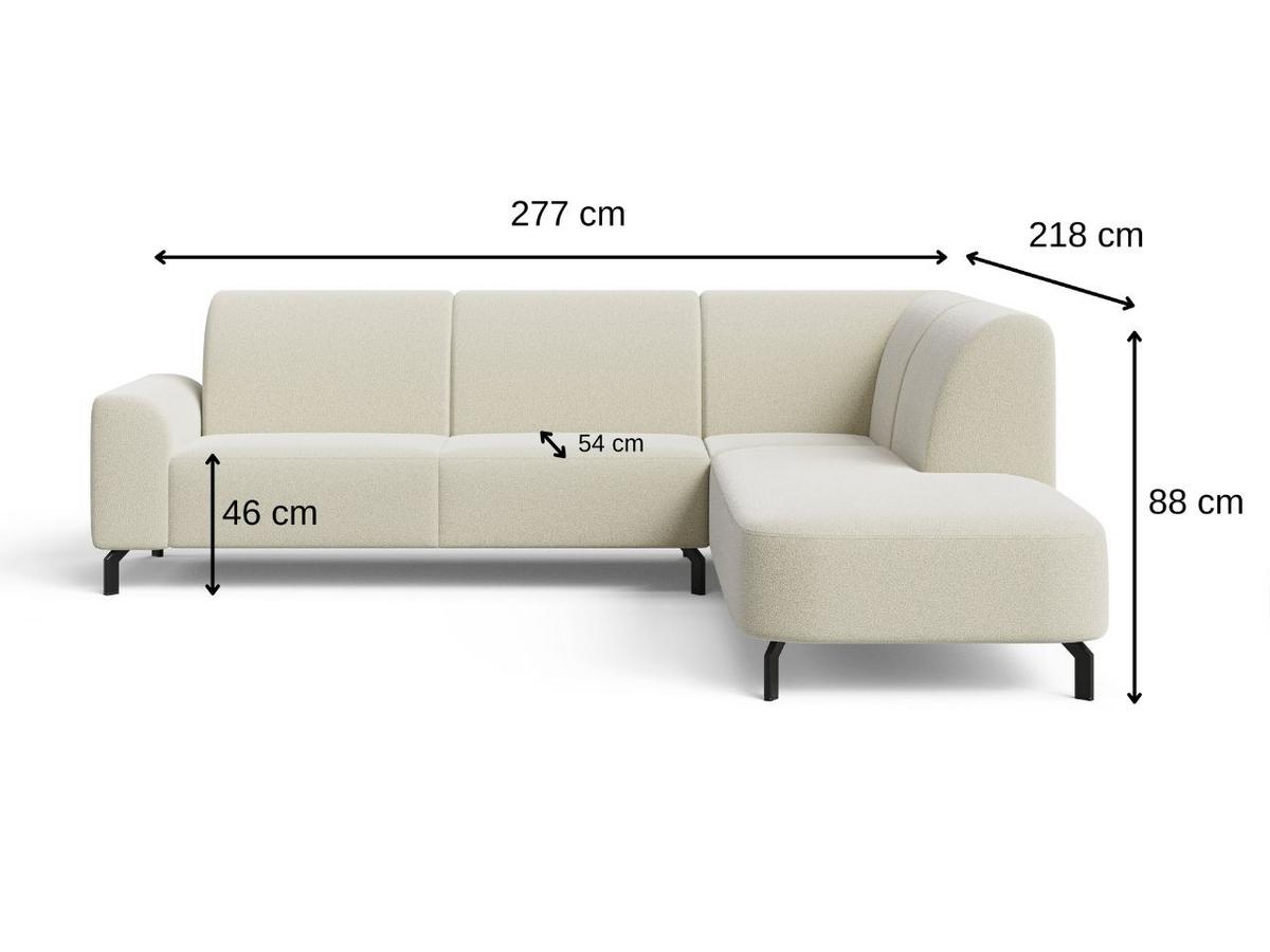 ECKSOFA Regento Beige Links - Beige/Schwarz, Holz/Textil (277/218cm) - Graingold