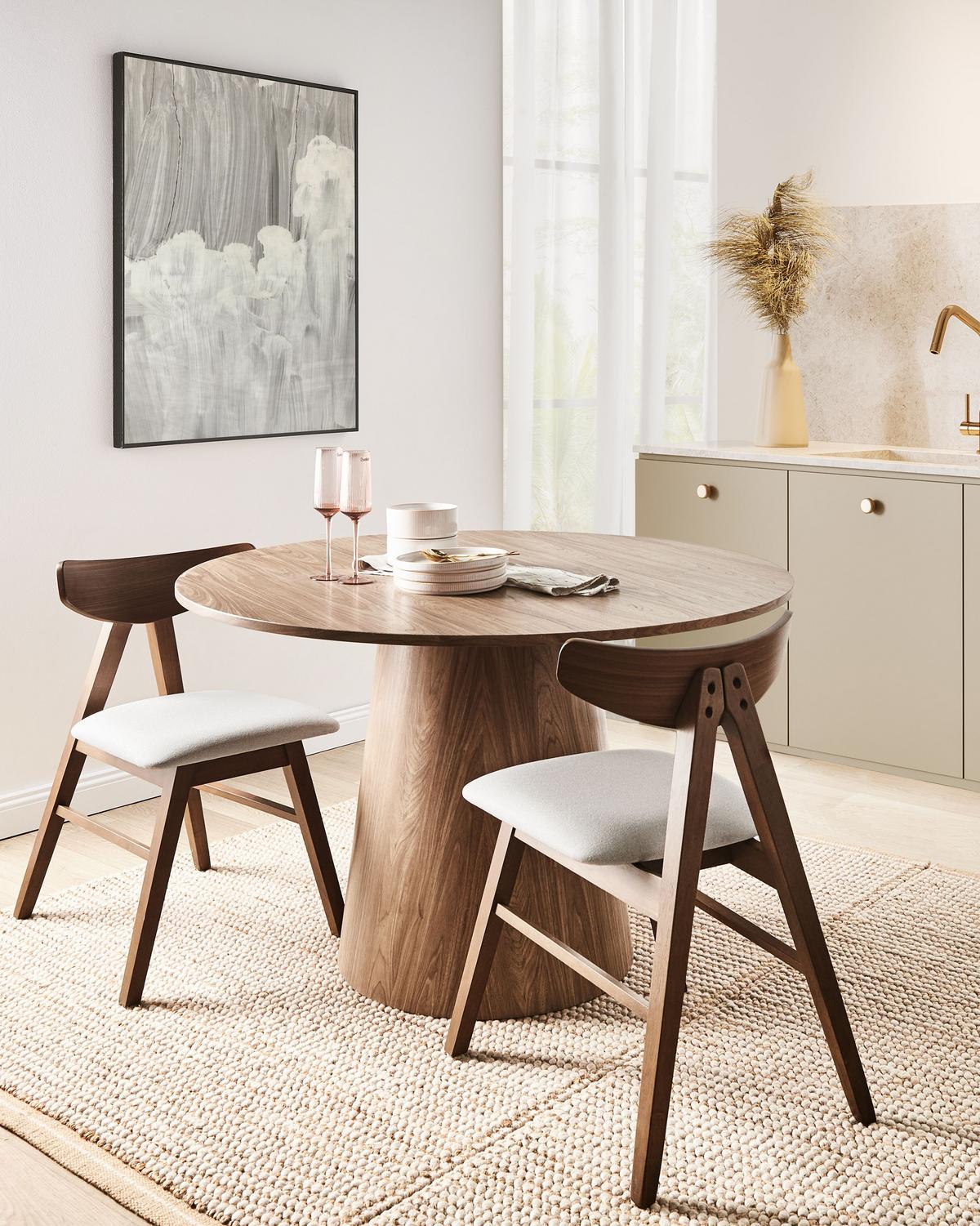 ESSZIMMERSTUHL 2er-Set Dunkelbraun Lacota - Dunkelbraun/Grau, Holz (50/77/58cm) - Beliani