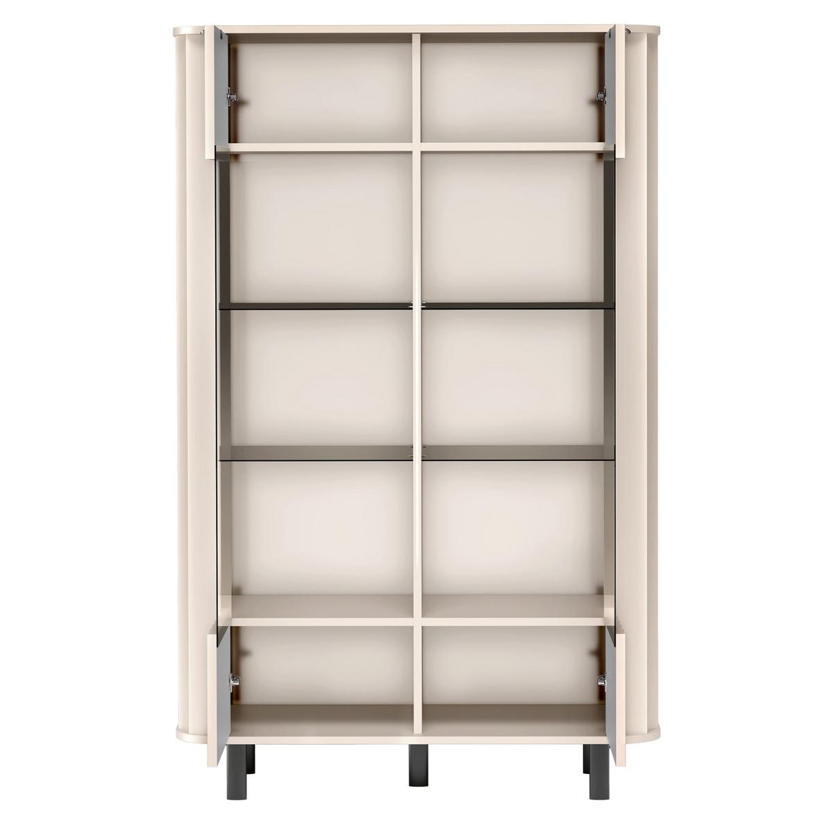 VITRINE Novado Kaschmirgrau 65 cm - Taupe/Schwarz, Holzwerkstoff/Metall (65.3/200/40.5cm) - Selsey