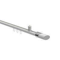 GARDINENSTANGE INNENLAUF Sonius Verano 140 cm, 1-läufig, 20 mm Ø Weiß - Chromfarben/Weiß, Metall (140cm) - INTERDECO