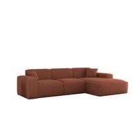 ECKSOFA Celes Premium In Sven - Rotbraun, Holzwerkstoff/Textil (266/165cm) - Fun Möbel