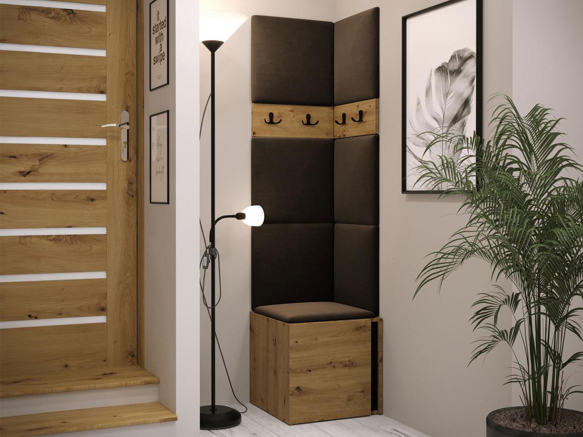 GARDEROBEN-SET Orion XXI - Eiche Artisan/Braun, Holzwerkstoff/Kunststoff (42/186/46cm) - MIRJAN24
