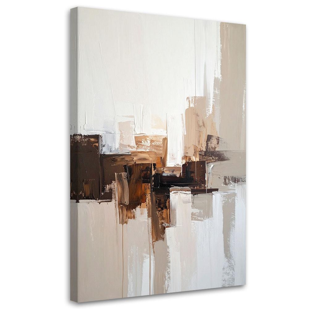 LEINWANDBILD, Abstrakt in Beige und Brauntönen - Braun, Textil (80/120cm) - Feeby