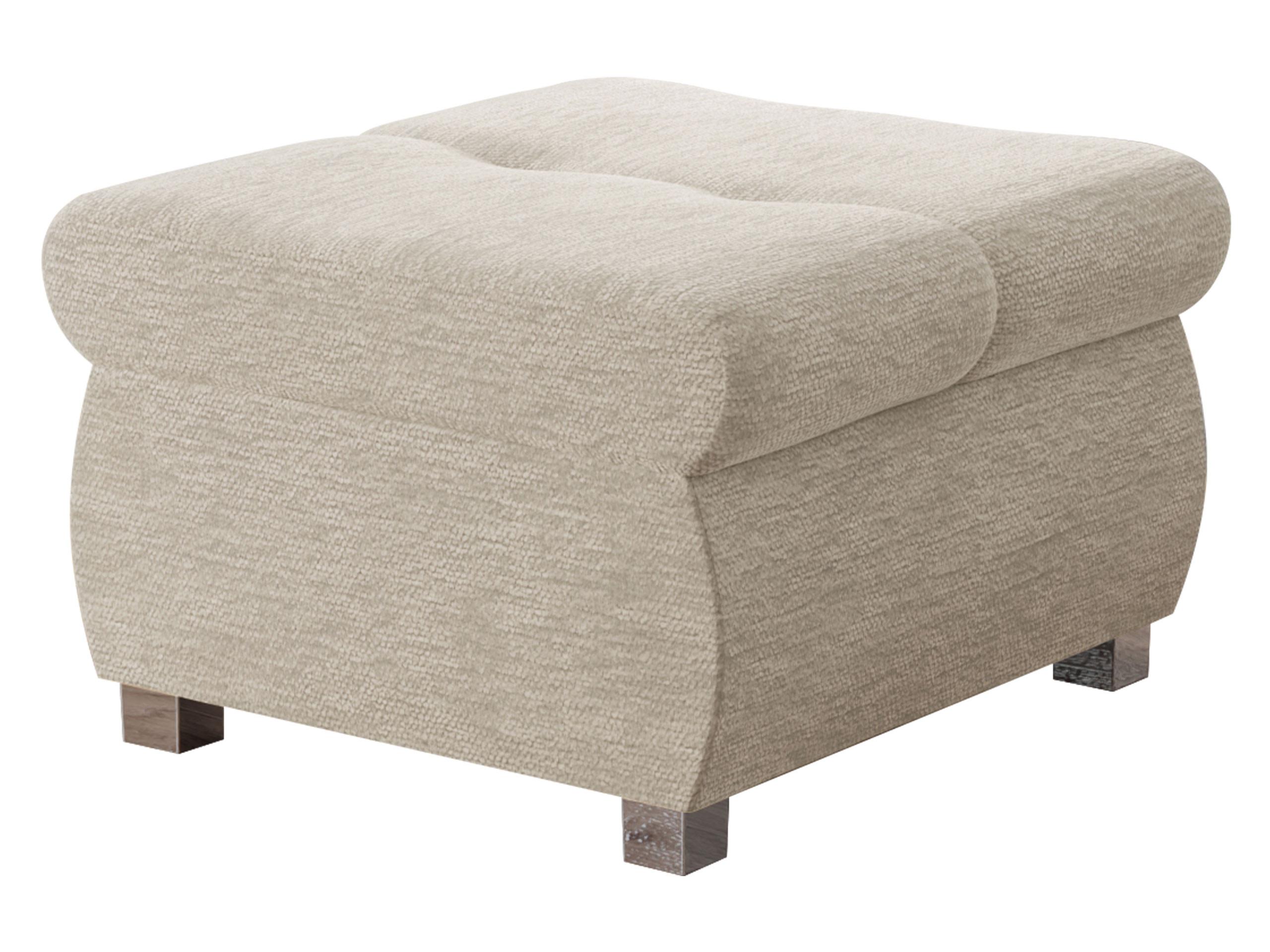 POLSTERHOCKER Orkan Klein - Champagner/Silberfarben, Holz/Textil (60/39/60cm) - MIRJAN24