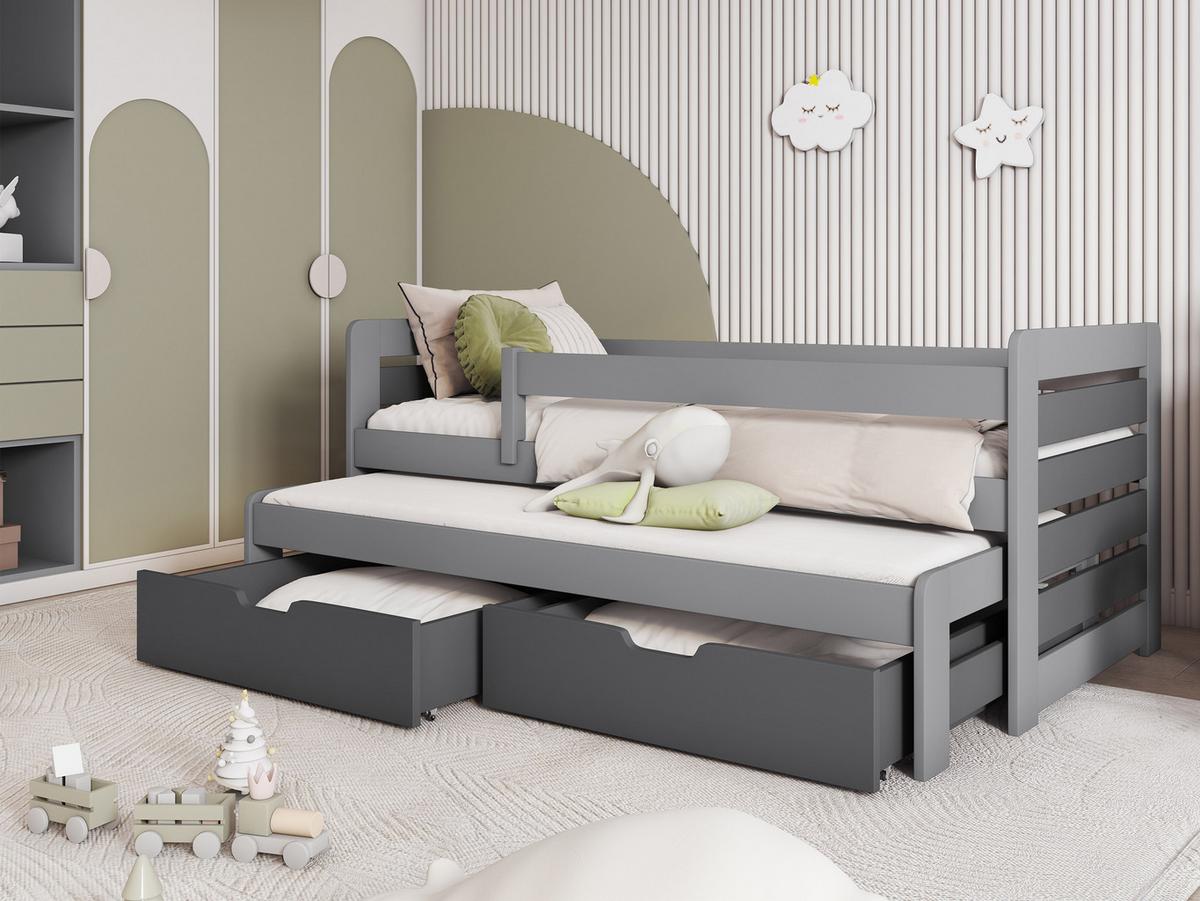 JUGENDBETT Tomas II - Grau, Holz (90/200cm) - MIRJAN24