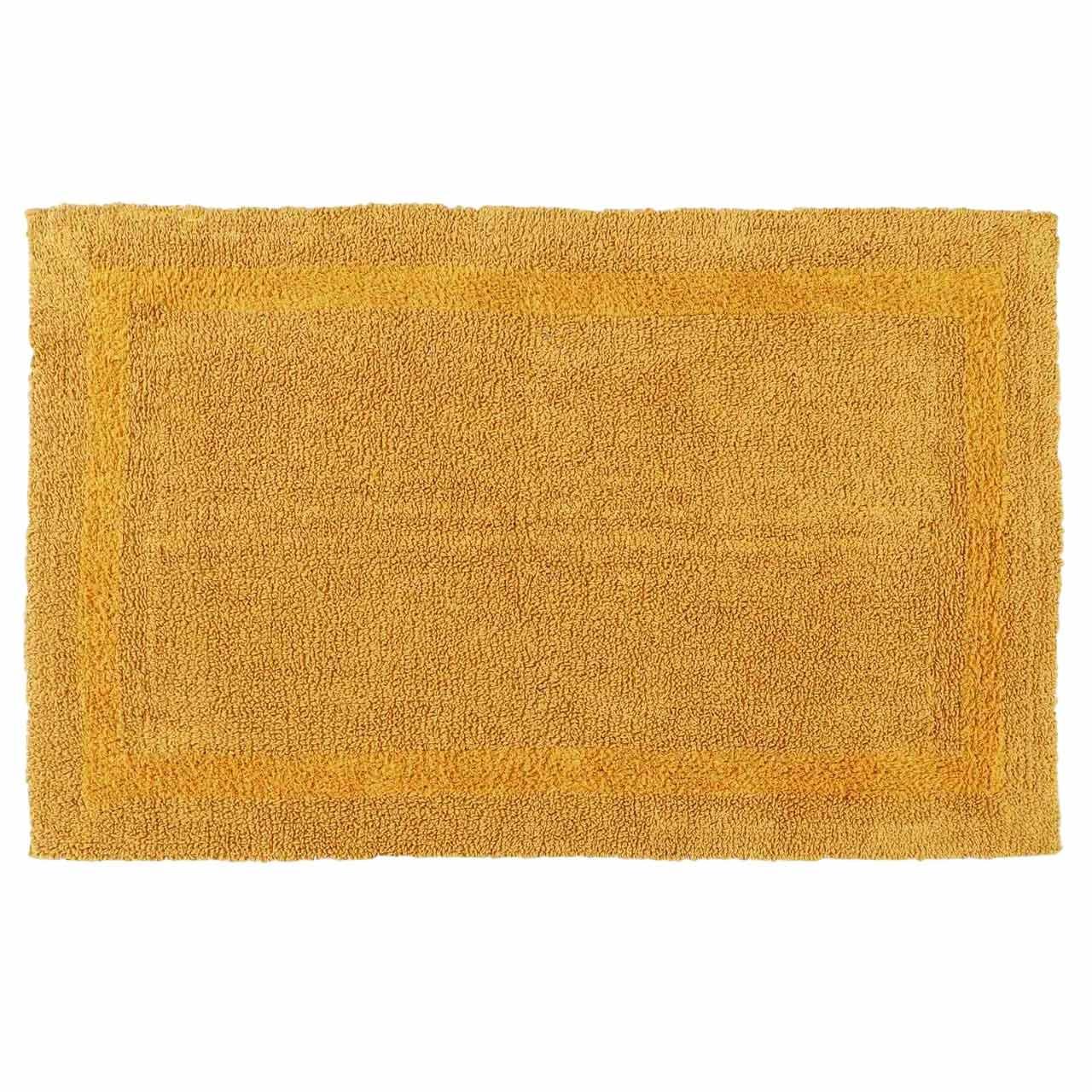 BADEMATTE 70/120 cm, 100% Baumwolle, wendbar - Gelb, Textil (70/120cm) - Homescapes