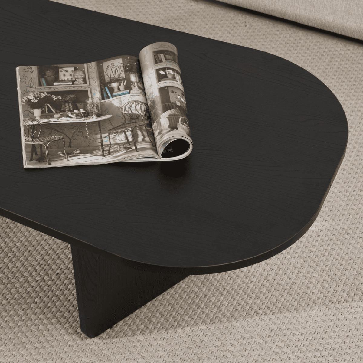 COUCHTISCH mit abgerundeter Tischplatte L130 cm 65/130/40 cm - Eichefarben, Holzwerkstoff (70/65/40cm) - Calicosy