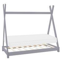 KINDERBETT Tipi mit Matratze 80x160 cm Hellgrau - Hellgrau, Holz (80/160cm) - ML-DESIGN